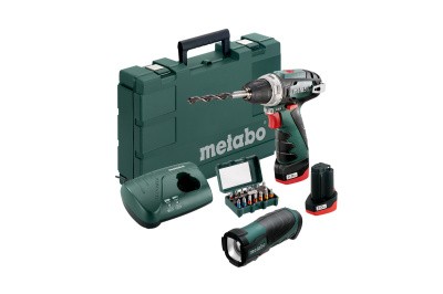Аккумуляторная дрель-шуруповерт Metabo PowerMaxx BS BASIC SET З/У LC 40 2x2,0 А·ч + набор бит SP (15 шт.)
