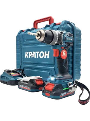 Дрель-шуруповерт ударная аккумуляторная бесщеточная КРАТОН "Pro Series" BICD18-65N (2хАКБ 2,0А·ч; ЗУ + кейс)
