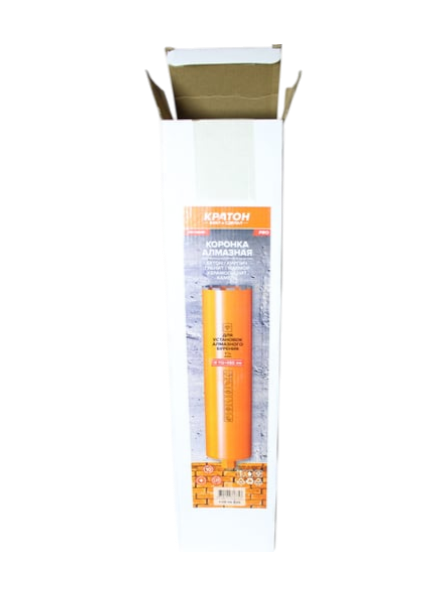 Фото Коронка алмазная КРАТОН (112х450 мм; 1 1/4") для установок алмазного бурения от002004088
