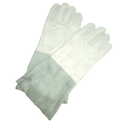 Краги из натуральной кожи "Аргон", белые