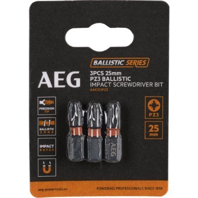 Биты ударные AAK253PZ3 (3 шт; PZ3; 25 мм) AEG 4932479172