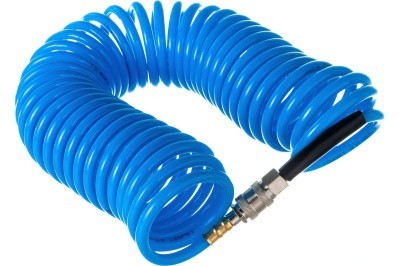 Шланг спиральный с фитингами рапид Fubag, полиуретан, 15бар, 6x10мм, 10м