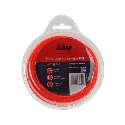 Триммерная леска Fubag сечение витой квадрат L 15 м * 2.4 мм