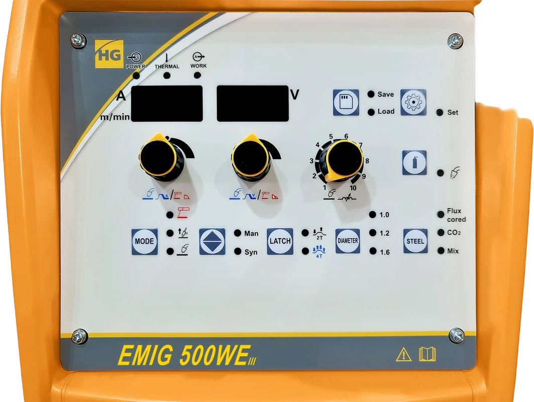 Фото Полуавтомат сварочный HUGONG EMIG 500WE III (цифровой подающий) (с БО и тележкой) (без горелки и кабель-пакета) от011000224