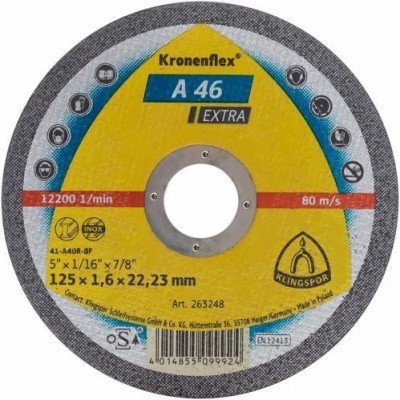 Отрезной круг Klingspor A 46 Extra 125x1,6x22,23, упаковка 25 шт