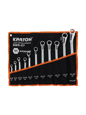 Набор ключей накидных Кратон BWS-07 11 пр.