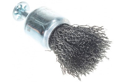 Щетка-кисть, гофрированная стальная проволока №070 (24 мм; хвостовик 6 мм) для дрели АТАКА 22383