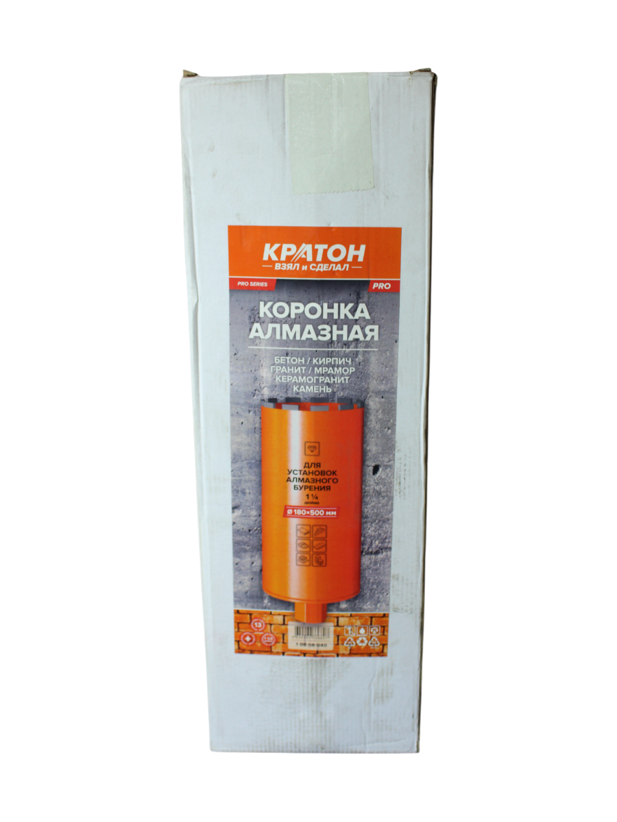 Фото Коронка алмазная КРАТОН (180х500 мм; 1 1/4") для установок алмазного бурения от002004082