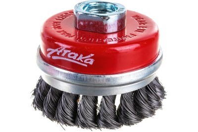 Щетка чашеобразная с кольцом, витая стальная проволока (65 мм; М14) для УШМ №131 АТАКА 26585