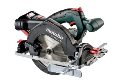 Аккумуляторная ручная дисковая пила Metabo KS 18 LTX 57 2x8А*ч, зарядное устройство ASC 30-36 В «AIR COOLED»