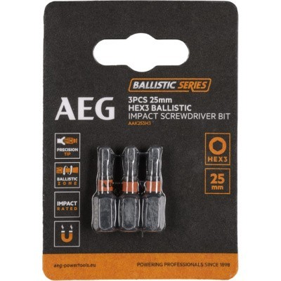 Биты ударные AAK253H3 (3 шт; HEX3; 25 мм) AEG 4932479177