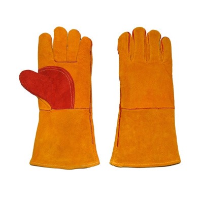 Краги с подкладкой особо прочные, 35 см, желтый/красный