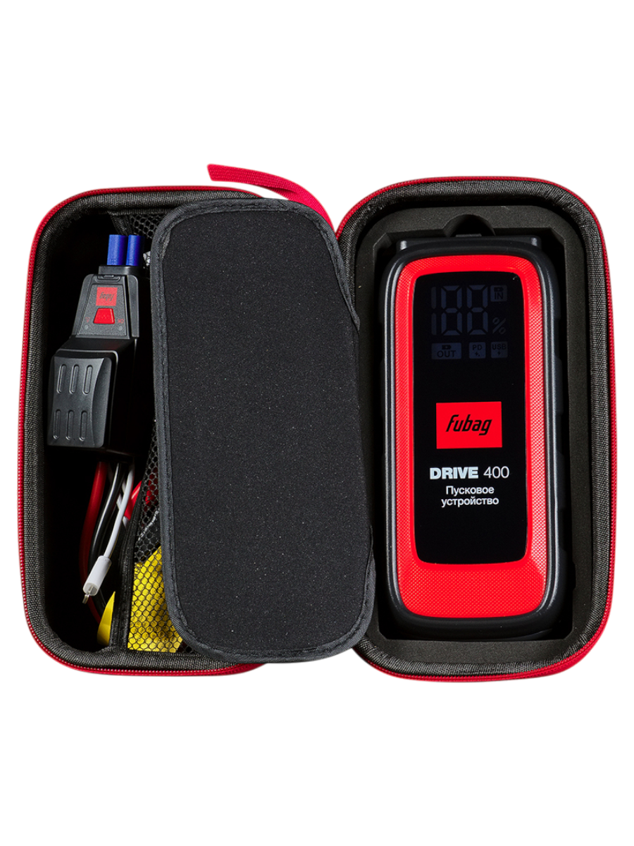 Фото Устройство пусковое Fubag DRIVE 400 (ток запуска 400 А, емкость аккумулятора 8 000 мАч, type C) (46672) от004002575