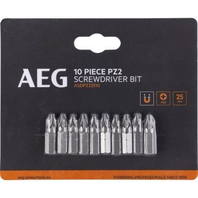 Биты 10 шт, PZ2, 25 мм AEG ASDPZ22510 4932479522