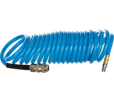 Шланг спиральный с фитингами рапид Fubag, полиуретан, 15бар, 6x10мм, 5м