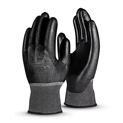 Перчатки "Микропол", нейлоновые с ПУ, черные