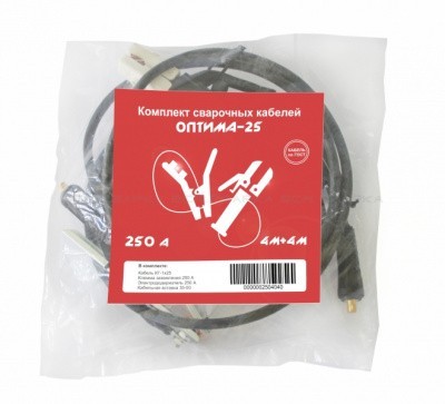 Комплект сварочных кабелей Оберон-25, 250 А, 4+4 м, тип разъема 35-50
