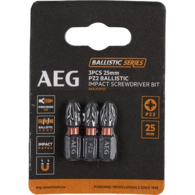 Биты ударные AAK253PZ2 (3 шт; PZ2; 25 мм) AEG 4932479171