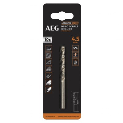 Сверло HSS-Co (4.5х47х80 мм) AEG AAKHSSCBT4-5 4932479330