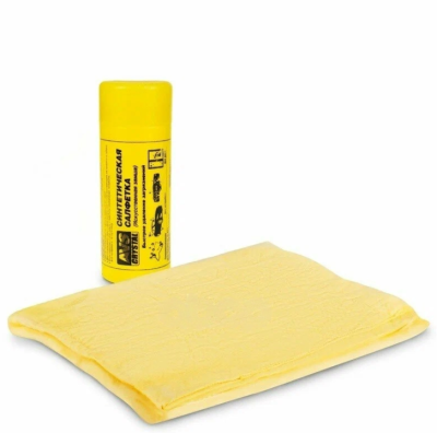Салфетка - замша в тубе малая желтая 43 х 33 см