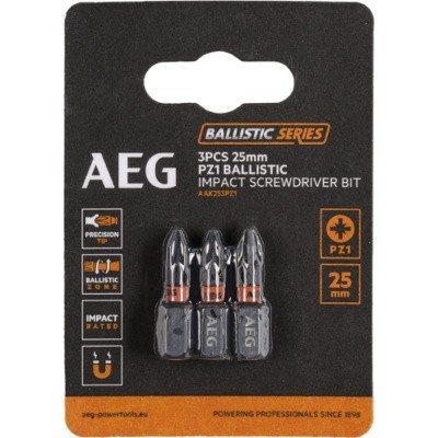 Биты ударные AAK253PZ1 (3 шт; PZ1; 25 мм) AEG 4932479170