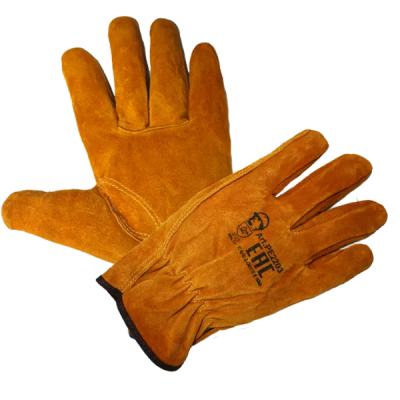 Перчатки цельноспилковые "Драйвер", желтые