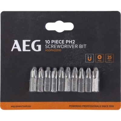 Биты 10 шт, РН2, 25 мм AEG ASDPH22510 4932479511