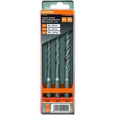 Набор буров Кратон SDS-plus S4, 3 шт