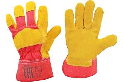 Перчатки Оберон спилковые Огненный львы (спилок AB 1,0-1,2мм + саржа / манжета)