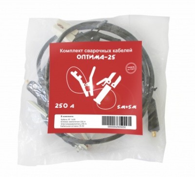 Комплект сварочных кабелей Оберон-25, 250 А, 5+5 м, тип разъема 35-50