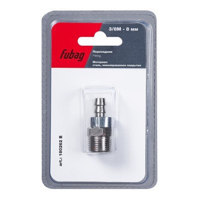 Переходник Fubag 3/8 дюйма М на елочку 8мм с обжимным кольцом 11Х13мм блистер 1 шт