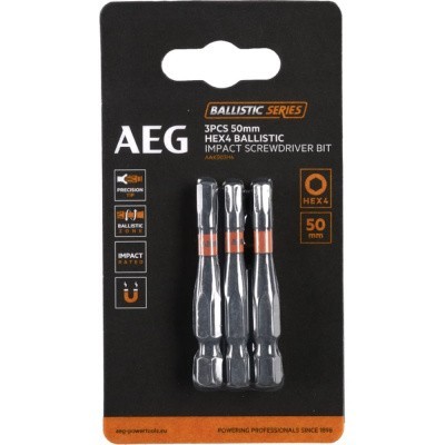 Биты ударные AAK503H4 (3 шт; HEX4; 50 мм) AEG 4932479192