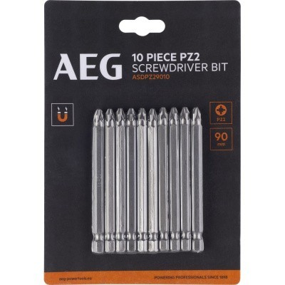 Биты 10 шт, PZ2, 90 мм AEG ASDPZ29010 4932479518