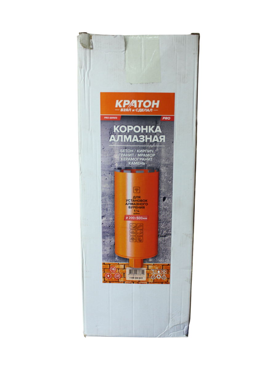 Фото Коронка алмазная КРАТОН (200х500 мм; 1 1/4") для установок алмазного бурения от002004080
