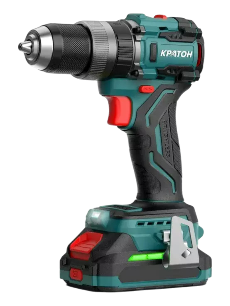 Фото Дрель-шуруповерт ударная аккумуляторная бесщеточная КРАТОН "Pro Series" BICD18-65N (2хАКБ 2,0А·ч; ЗУ + кейс) от002004107