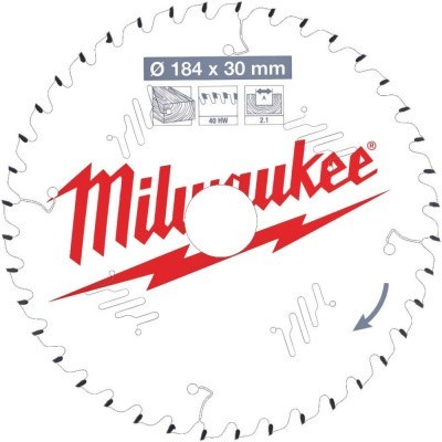 Диск пильный по дереву (184x30x2.1 мм; 40Z) для циркулярной пилы Milwaukee 4932471298