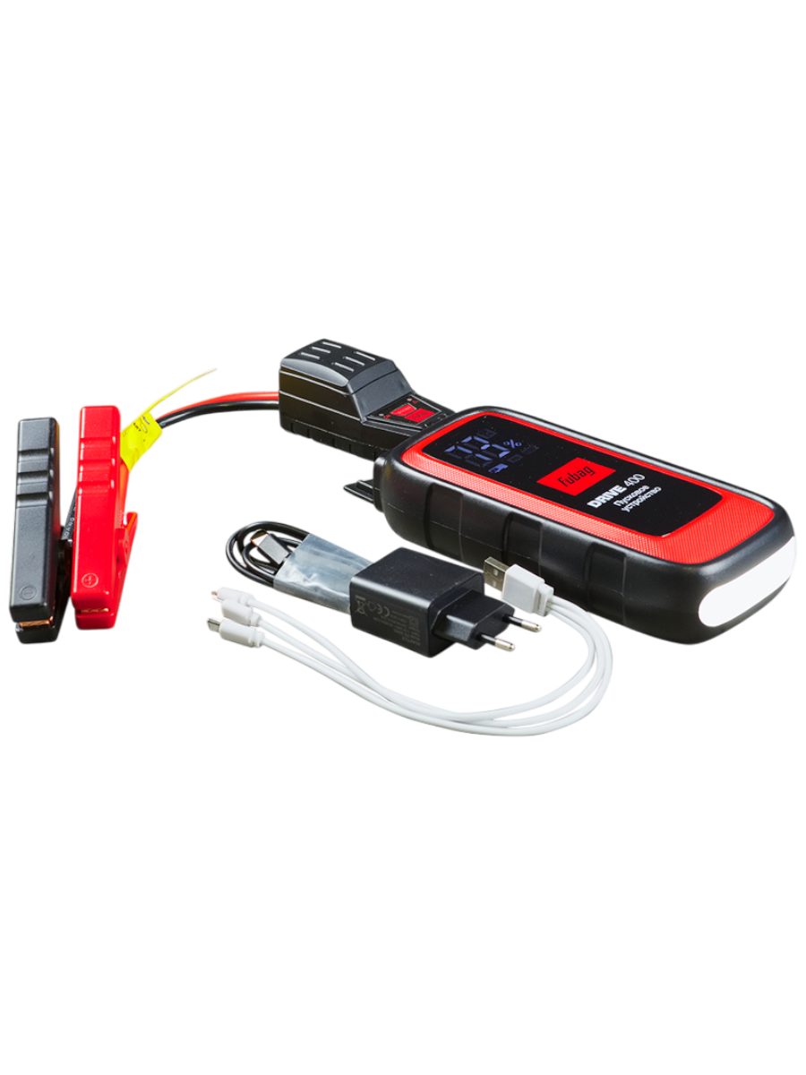 Фото Устройство пусковое Fubag DRIVE 400 (ток запуска 400 А, емкость аккумулятора 8 000 мАч, type C) (46672) от004002575