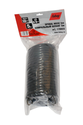 Шланг спиральный с фитингами рапид Fubag, нейлон, 10бар, 6x8мм, 5м