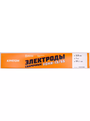 Смотреть электрод для дуговой сварки кратон ø2,5 мм, 1 кг уони-13/55 на сайте «От и До.ру» Электрод для дуговой сварки Кратон Ø2,5 мм, 1 кг УОНИ-13/55