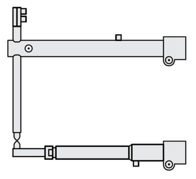 Плечи Fubag 45х800 мм наклонные с тонким нижним плечом для серии RV