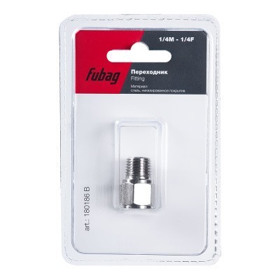Переходник Fubag 1/4 дюйма M на 1/4 дюйма F, блистер 1 шт.