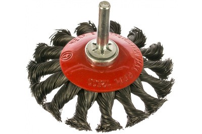 Щетка вогнутая, витая проволока (75 мм; хвостовик 6 мм) для дрели №103 АТАКА 22392