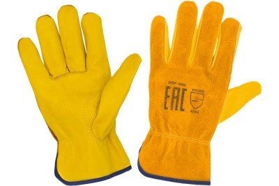 Перчатки кожаные комбинированные Драйвер-11¶(коровья кожа AB 1,0-1,2мм / эластичная стяжка / эласт