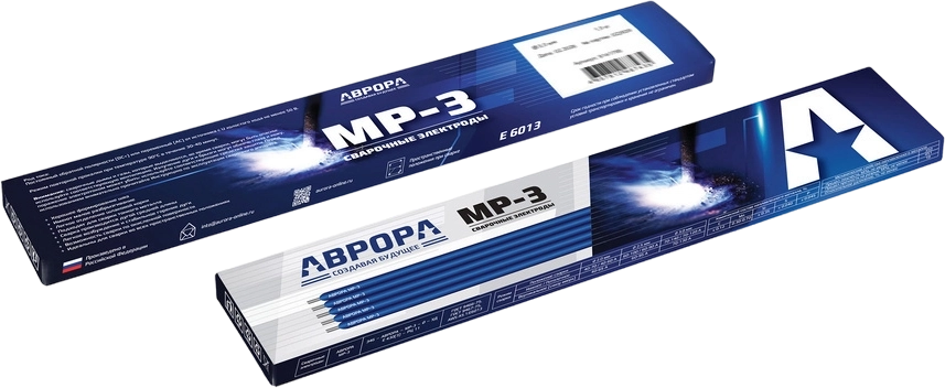 Фото Электроды сварочные АВРОРА МР-3 d.2,0мм (1кг) от001001439