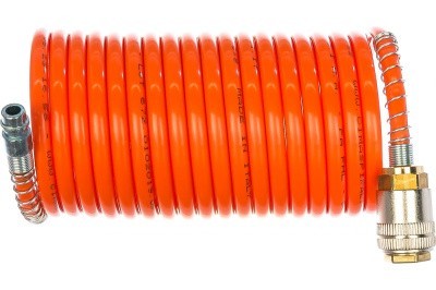 Шланг спиральный с фитингами рапид Fubag, химически стойкий полиамидный (рилсан), 20 бар, 6x8мм, 5м