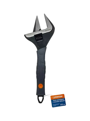 Ключ разводной с тонкими губками Кратон 300 мм