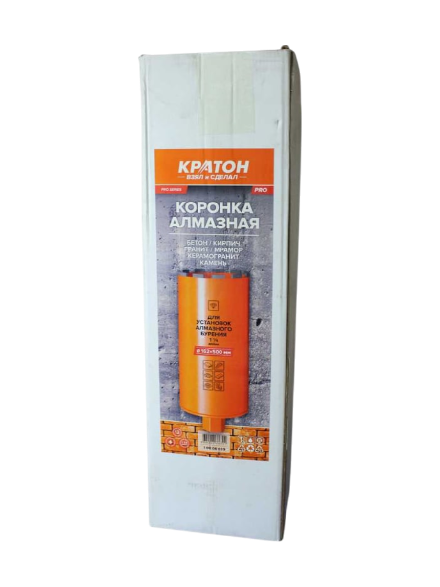 Фото Коронка алмазная КРАТОН (162х500 мм; 1 1/4") для установок алмазного бурения от002004086