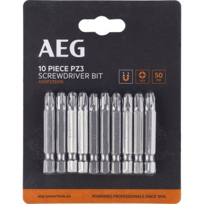 Биты 10 шт, PZ3, 50 мм AEG ASDPZ35010 4932479516