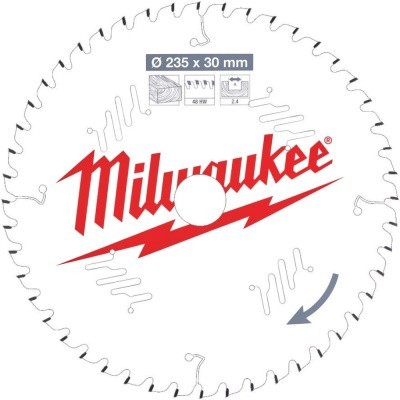 Диск пильный по дереву (235x30x2.4 мм; 48Z) для циркулярной пилы Milwaukee 4932471307