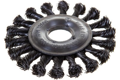 Щетка круглая, витая стальная проволока (100 мм; 22.2 мм) для УШМ №133 АТАКА 26587